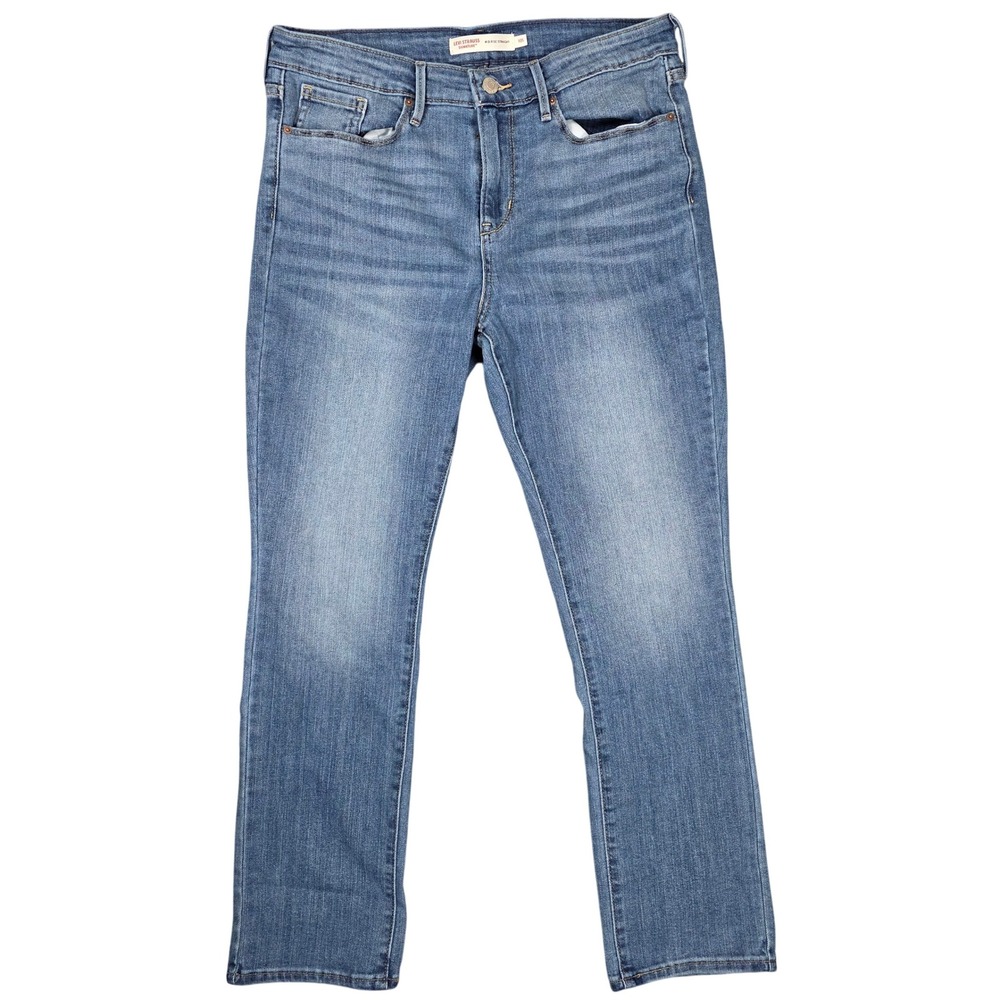 Levi Strauss Signature 10S Mid Rise Straight Leg Jeans Blue Stretch Western